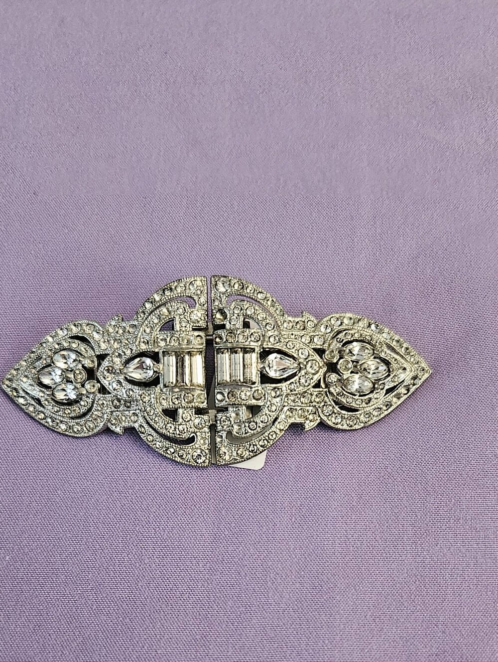 Crystal Rhinestone Decorative Brooch in Silver Coro Signed